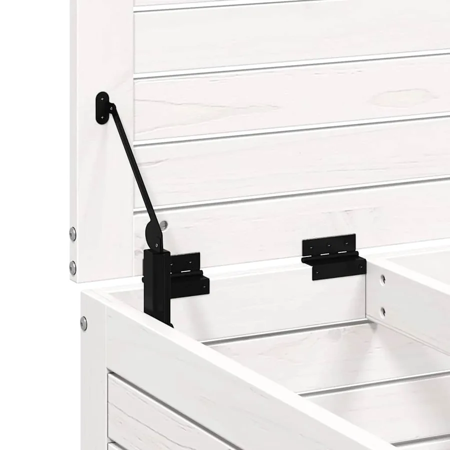 Repose-pied de jardin blanc 62x63,5x32 cm bois de pin massif - 8