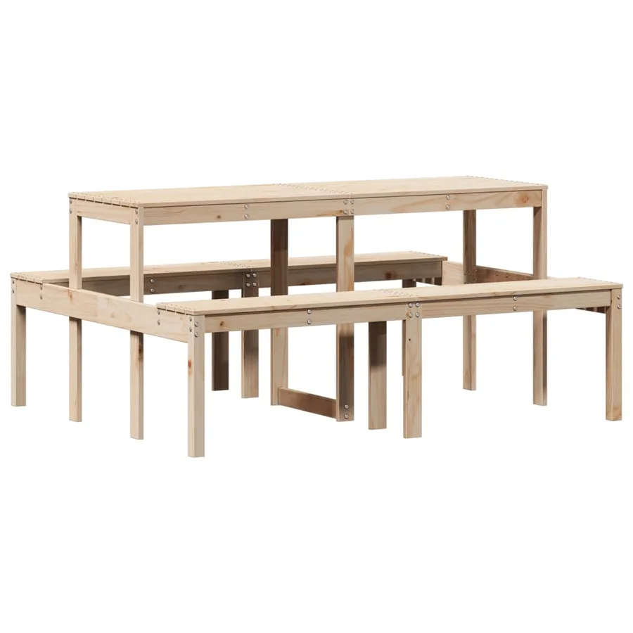 Table de pique-nique 160x134x75 cm bois massif de pin - 2