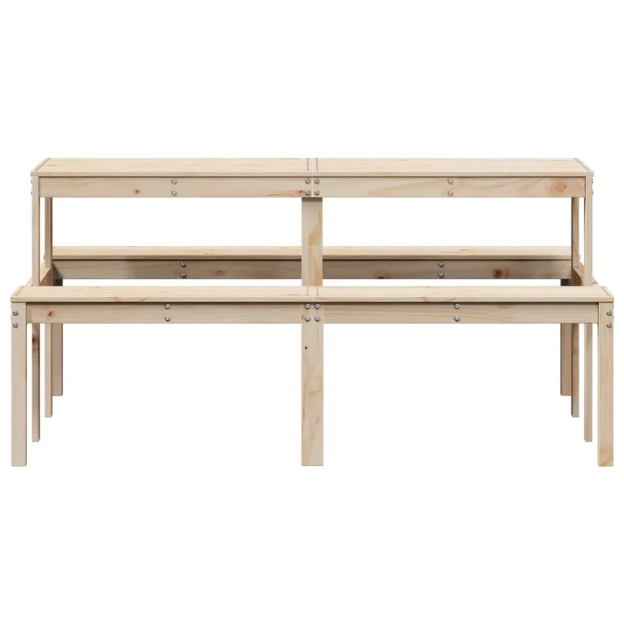 Table de pique-nique 160x134x75 cm bois massif de pin - 4
