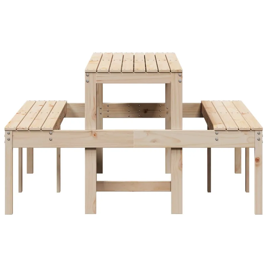 Table de pique-nique 160x134x75 cm bois massif de pin - 5
