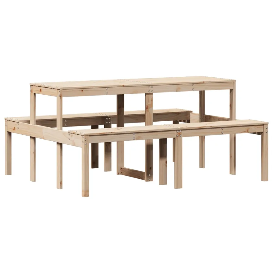 Table de pique-nique 160x134x75 cm bois massif de pin - 6