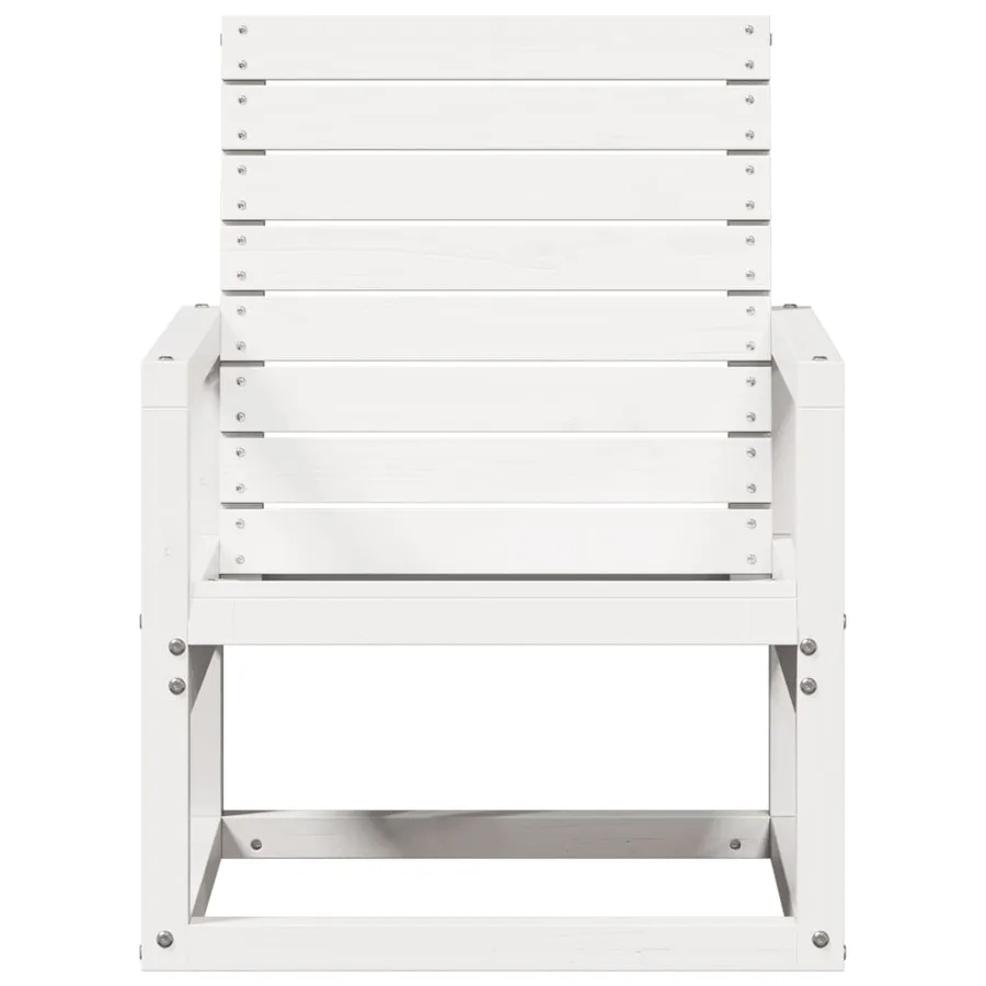 Chaise de jardin blanc 57,5x63x76 cm bois de pin massif - 4