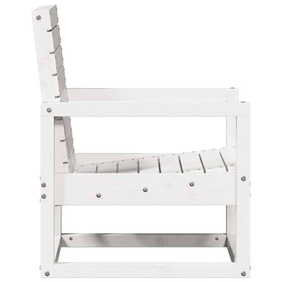 Chaise de jardin blanc 57,5x63x76 cm bois de pin massif - 5