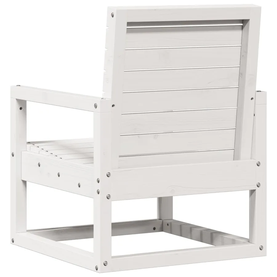 Chaise de jardin blanc 57,5x63x76 cm bois de pin massif - 6