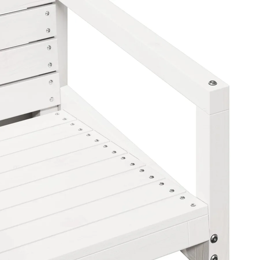 Chaise de jardin blanc 57,5x63x76 cm bois de pin massif - 7