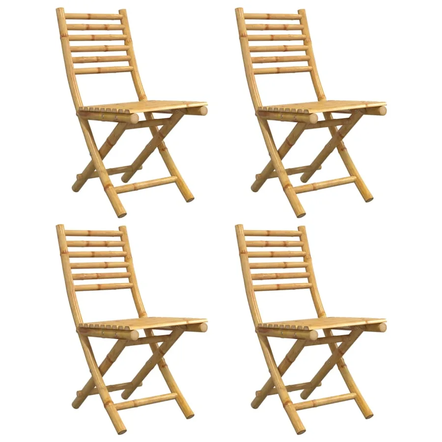 Chaises pliables de jardin lot de 4 43x54x88 cm bambou - 4