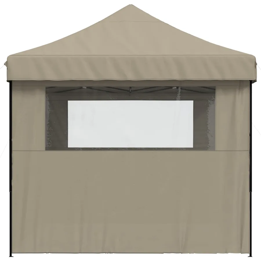 Tente de réception pliable escamotable 3 parois latérales taupe - 4
