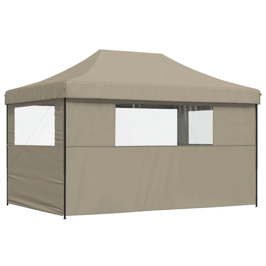 Tente de réception pliable escamotable 3 parois latérales taupe - 5