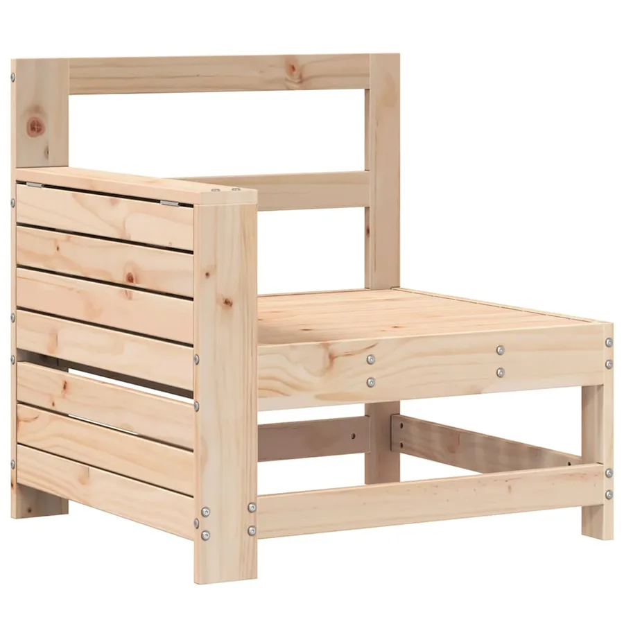 Canapé de jardin accoudoir avec table d'appoint bois massif pin - 2