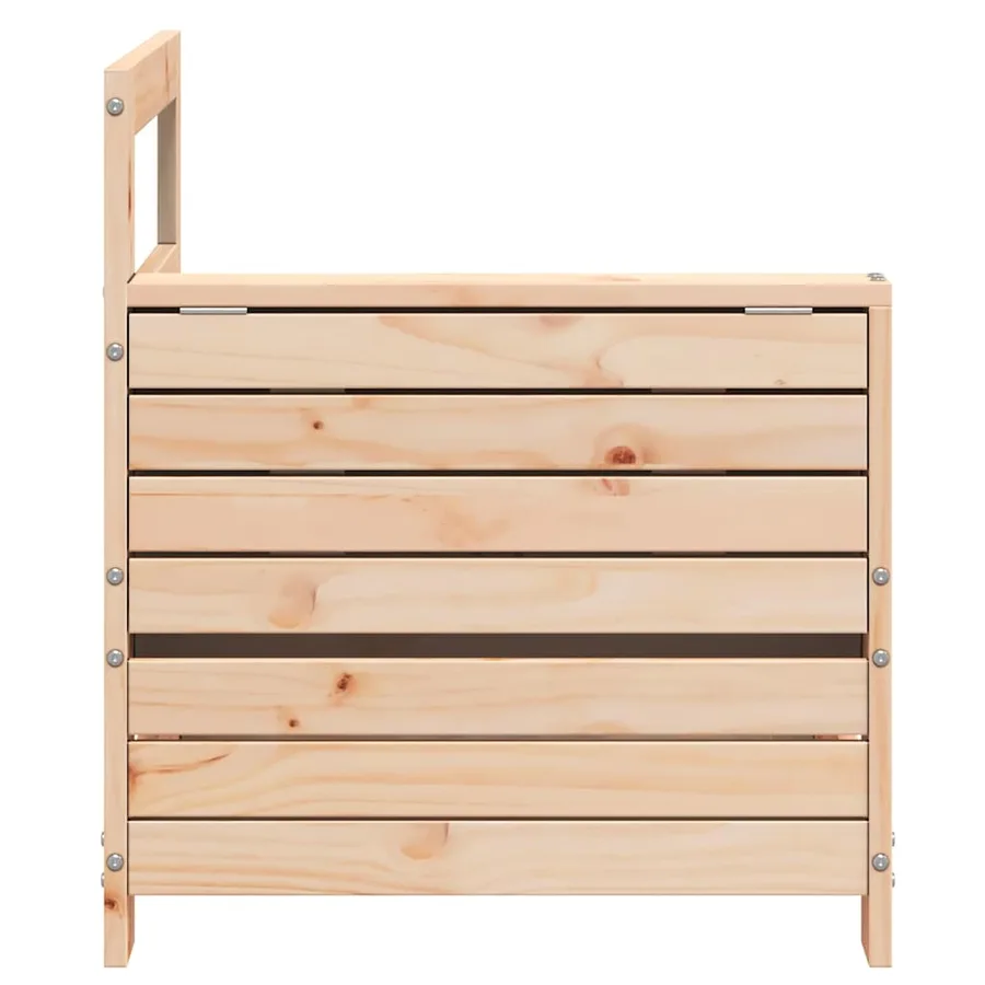 Canapé de jardin accoudoir avec table d'appoint bois massif pin - 5