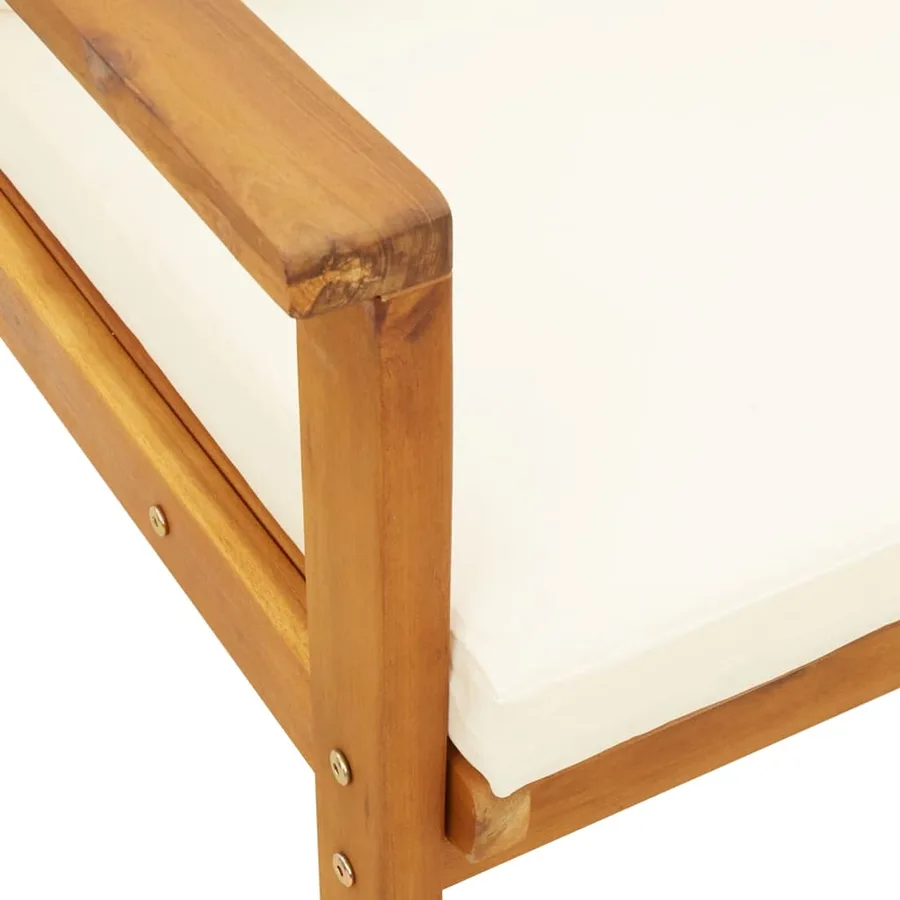 Fauteuil de jardin lot de 2 avec coussin bois massif d'acacia - 10