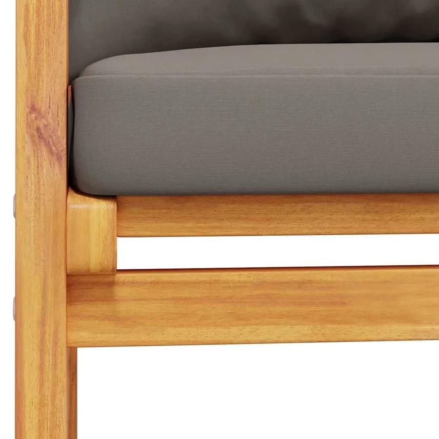 Ensemble de jardin avec coussin bois massif acacia - 5