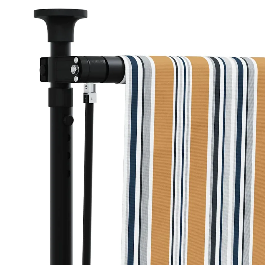 Store roulant d'extérieur jaune et blanc 100x270 cm tissu acier - 7