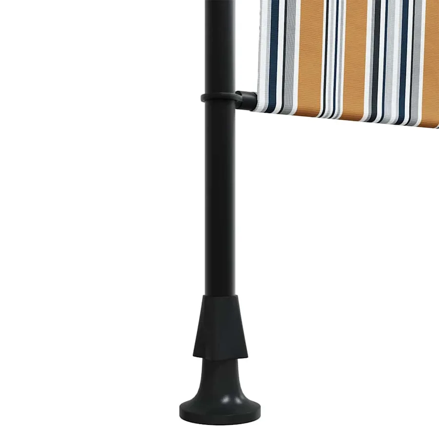 Store roulant d'extérieur jaune et blanc 100x270 cm tissu acier - 8