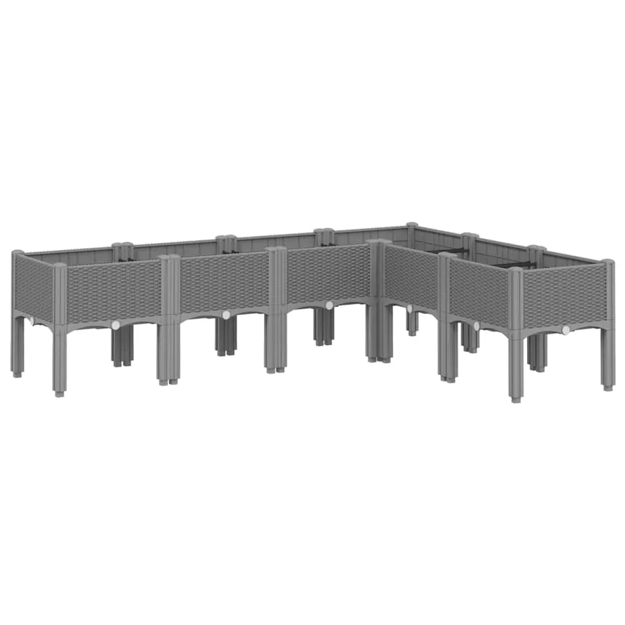 Jardinière avec pieds gris clair 160x120x42 cm PP - 2