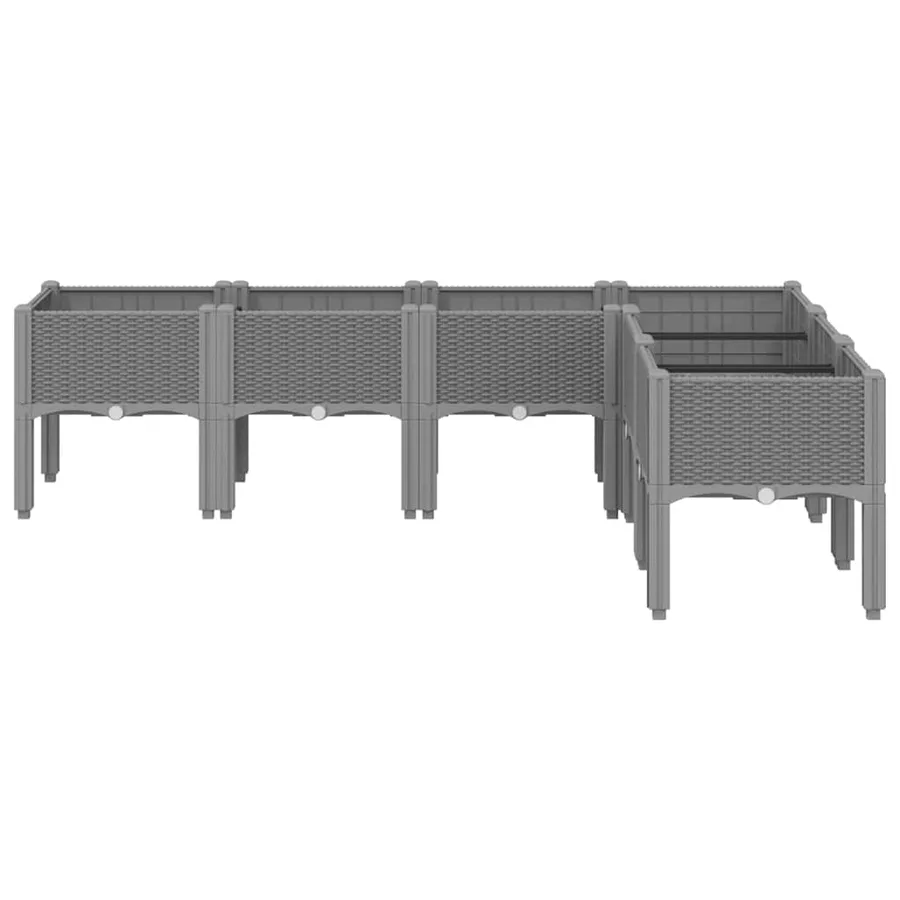 Jardinière avec pieds gris clair 160x120x42 cm PP - 3