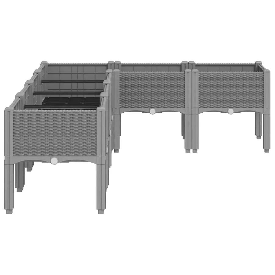 Jardinière avec pieds gris clair 160x120x42 cm PP - 4