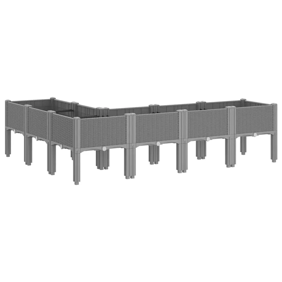 Jardinière avec pieds gris clair 160x120x42 cm PP - 5