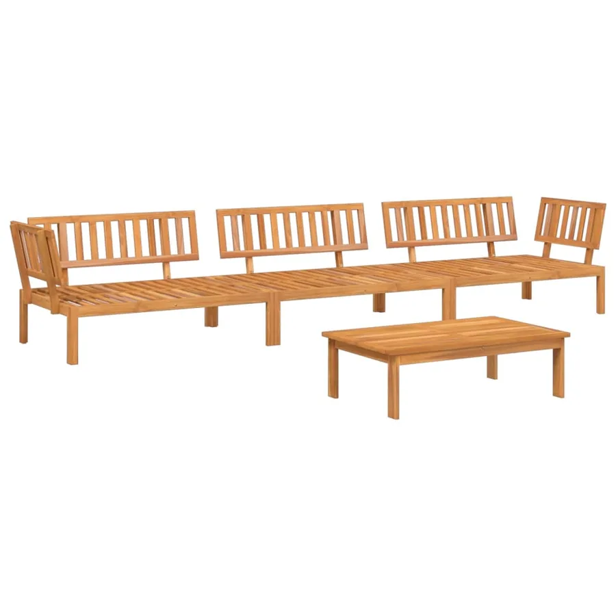 Salon palette de jardin 4 pcs bois d'acacia massif - 2