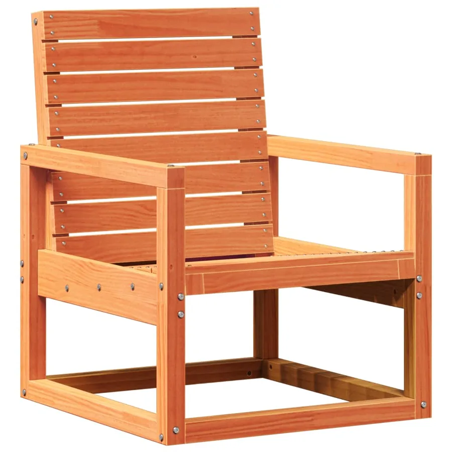 Chaise de jardin cire marron 57,5x63x76 cm bois de pin massif - 2