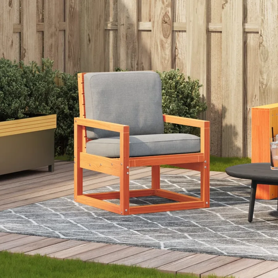 Chaise de jardin cire marron 57,5x63x76 cm bois de pin massif - 3