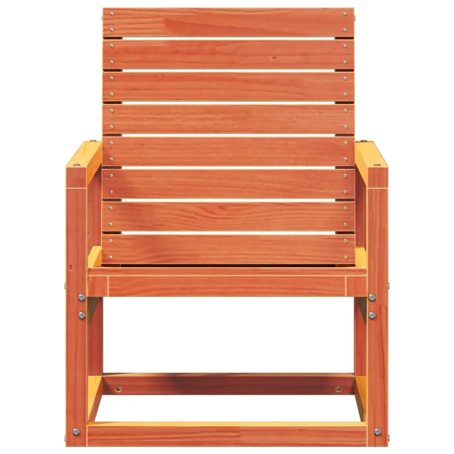 Chaise de jardin cire marron 57,5x63x76 cm bois de pin massif - 4