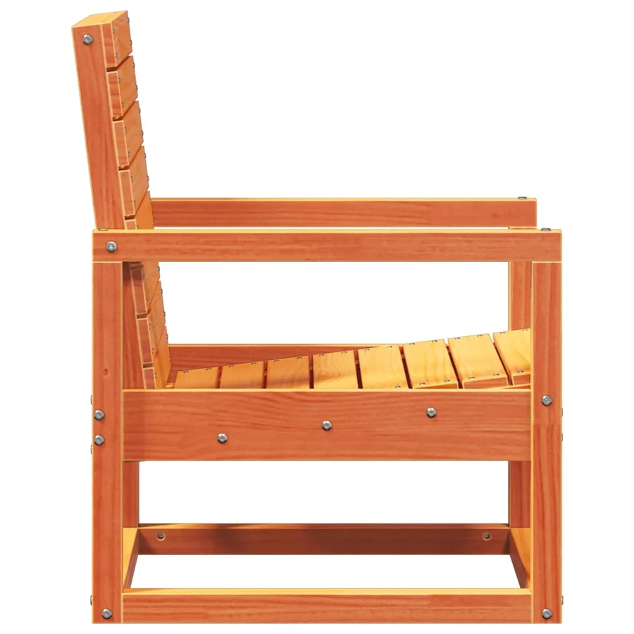 Chaise de jardin cire marron 57,5x63x76 cm bois de pin massif - 5