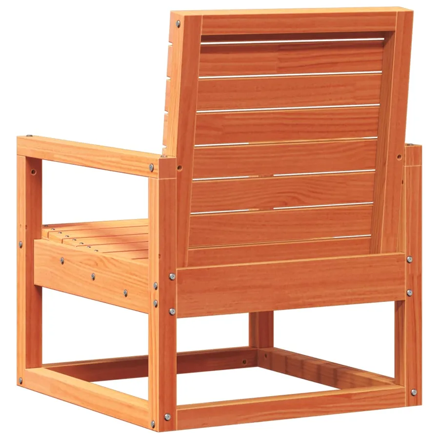 Chaise de jardin cire marron 57,5x63x76 cm bois de pin massif - 6