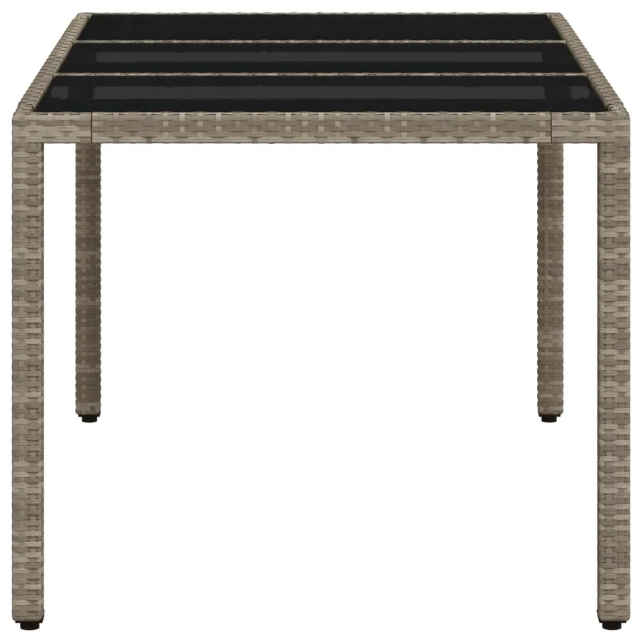 Table de jardin dessus en verre gris clair résine tressée - 6