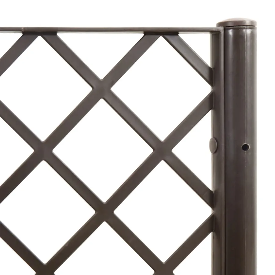 Jardinière avec treillis marron 120x40x142 cm PP - 7