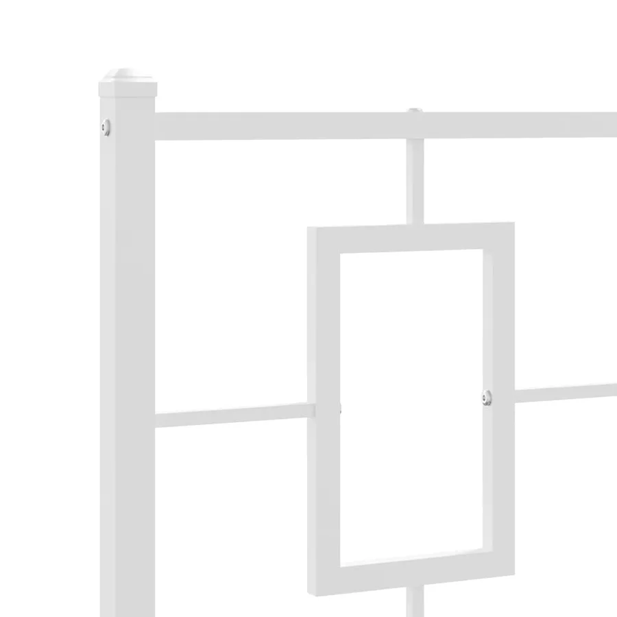 Cadre de lit métal sans matelas avec tête de lit blanc 75x190cm - 8