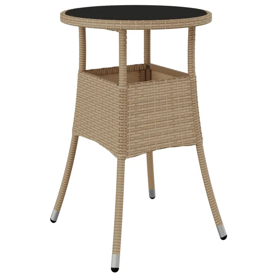 Ensemble à manger de jardin et coussins 5 pcs beige rotin verre - 4
