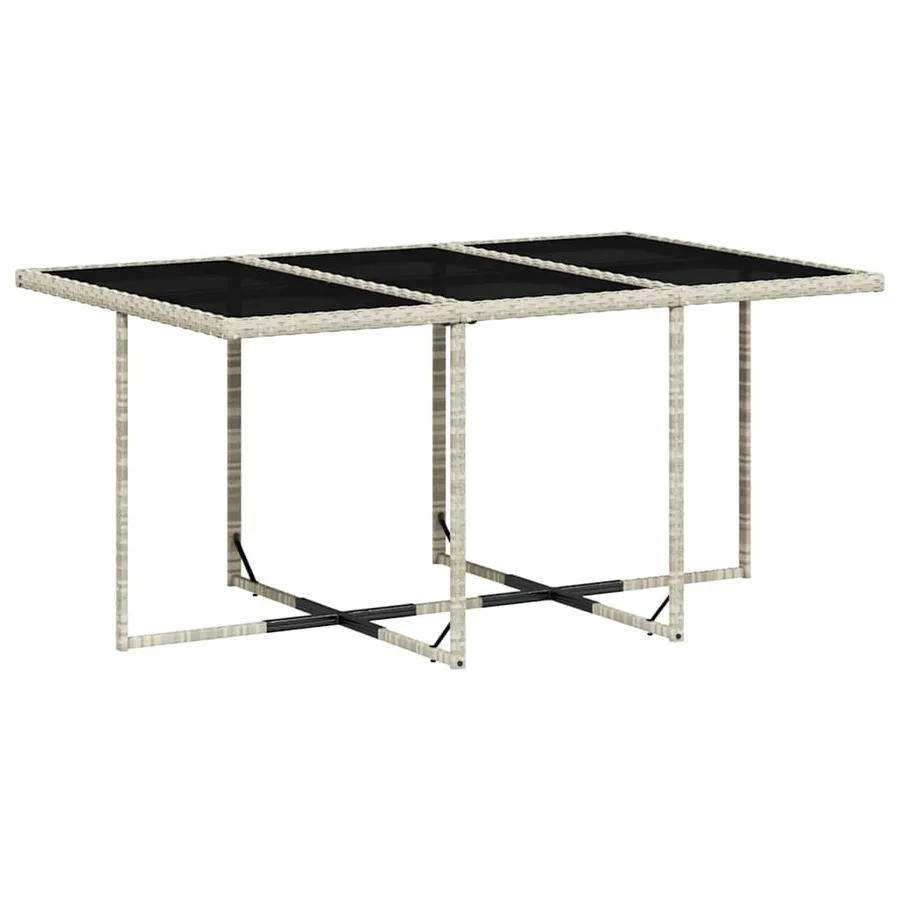 Ensemble à manger de jardin et coussins 7 pcs gris clair rotin - 4