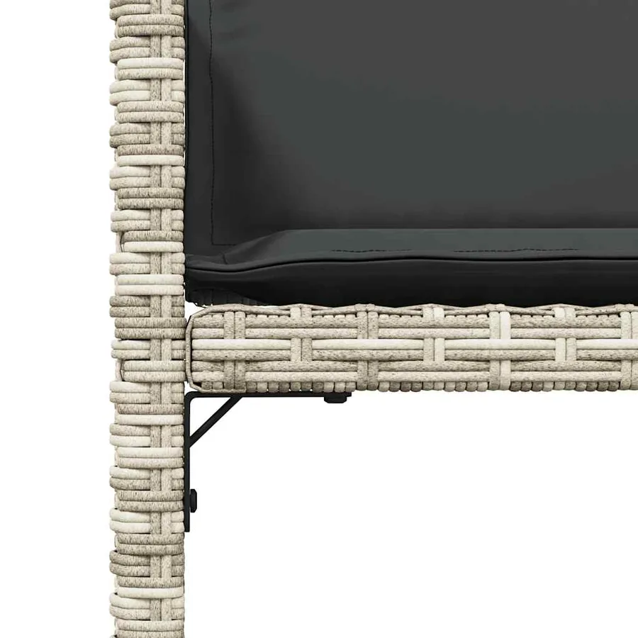 Chaises de jardin avec coussins lot de 4 gris clair poly rotin - 10
