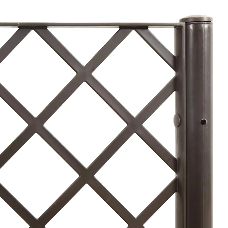 Jardinière avec treillis marron 160x40x140 cm PP - 7
