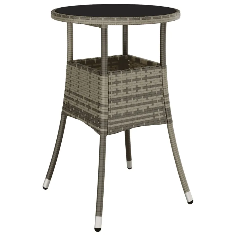 Ensemble à manger de jardin et coussins 3 pcs gris rotin verre - 4