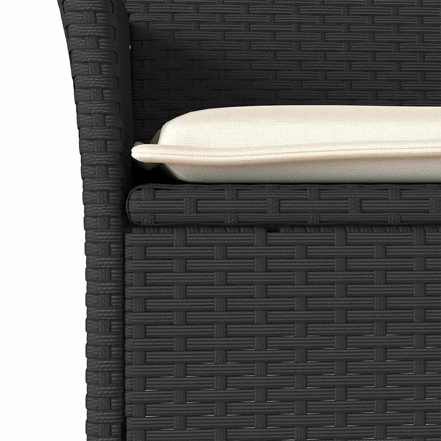 Ensemble à manger de jardin et coussins 5 pcs noir rotin acacia - 5
