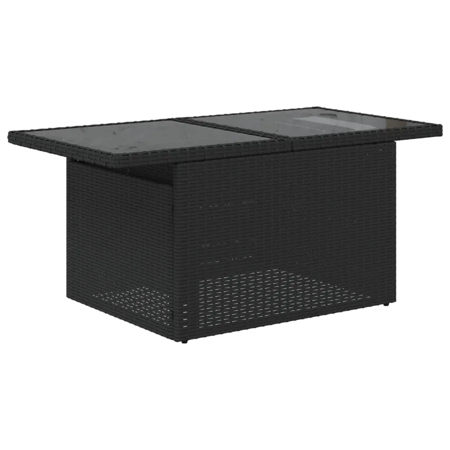 Salon de jardin 7 pcs avec coussins noir résine tressée 62 x 62 x 69 cm - 67,1 kg - 7
