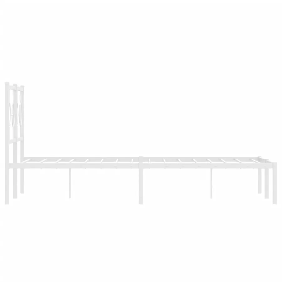 Cadre de lit métal sans matelas et tête de lit blanc 120x190 cm - 6