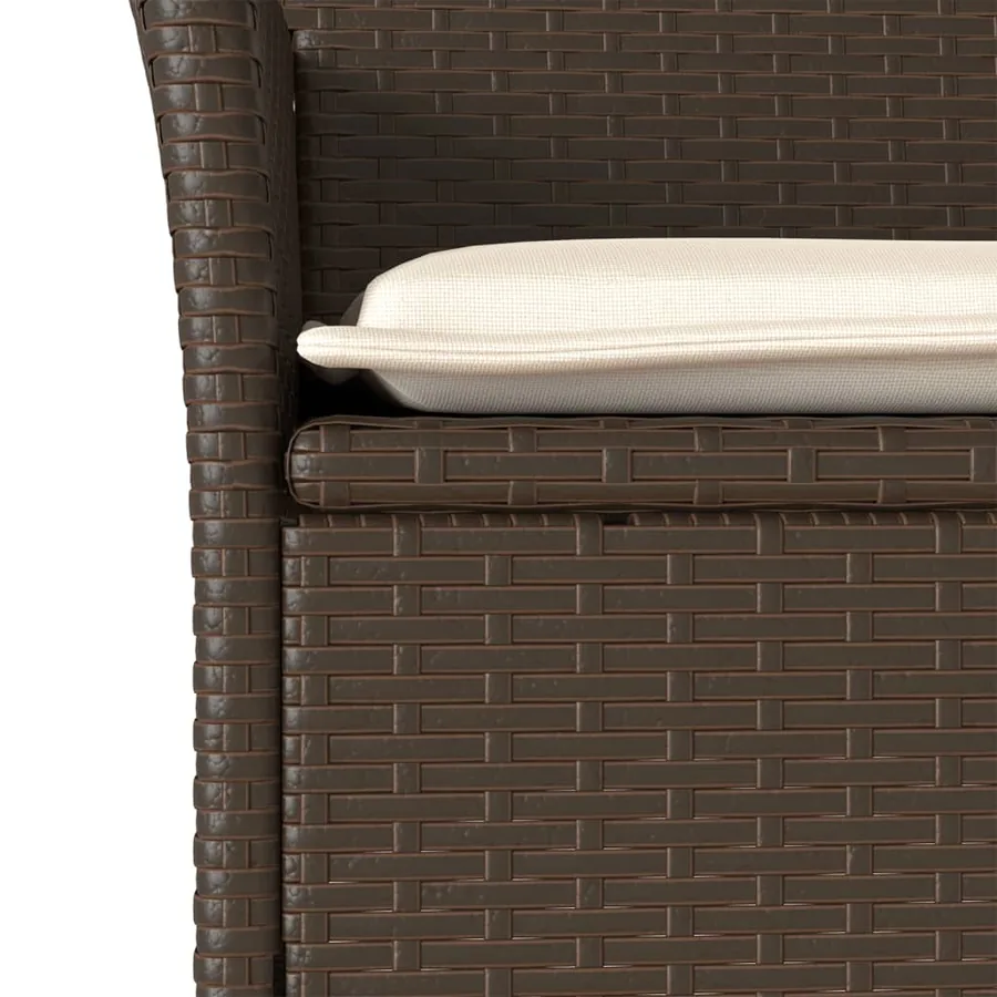 Chaises de jardin avec coussins lot de 2 marron résine tressée - 8