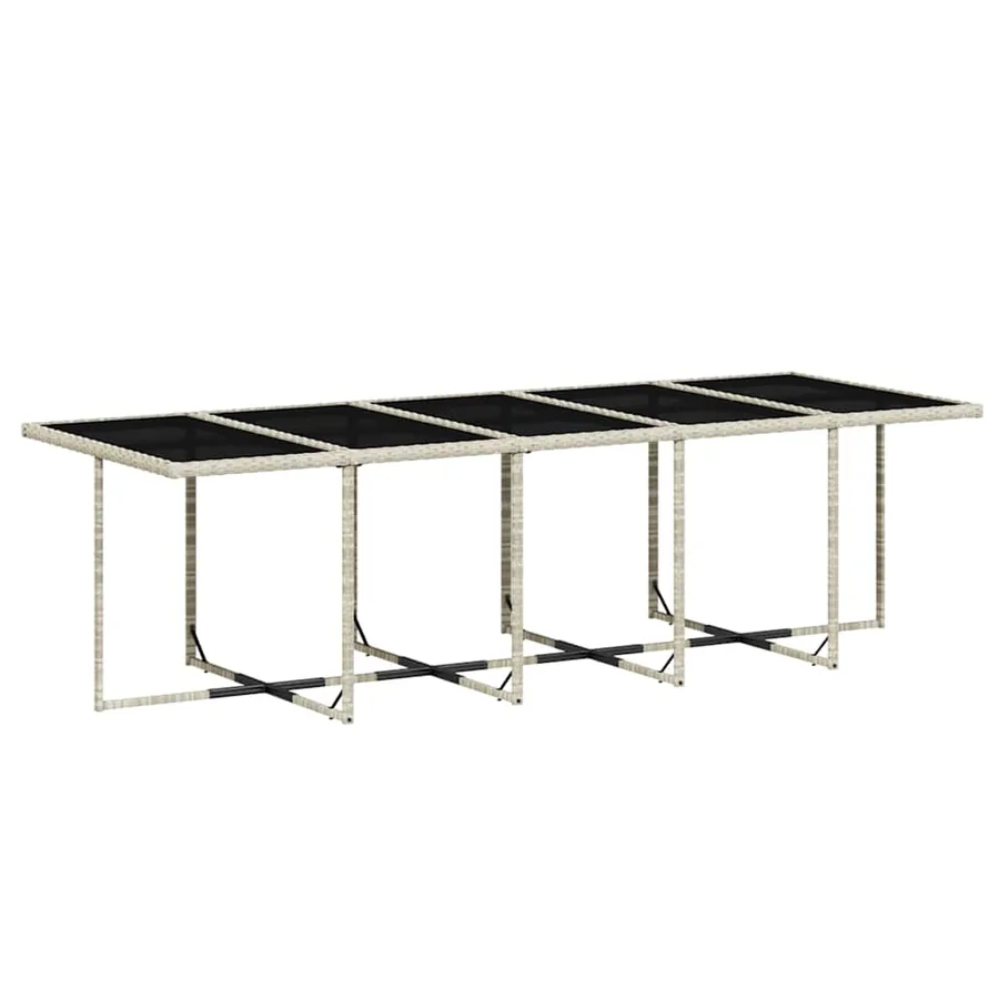 Ensemble à manger de jardin et coussins 15 pcs gris clair rotin - 4