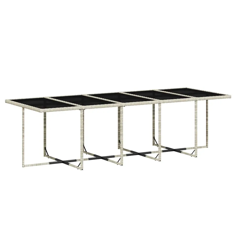 Ensemble à manger de jardin et coussins 15 pcs gris clair rotin - 4