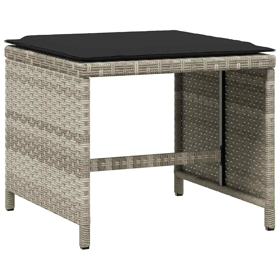 Ensemble à manger de jardin et coussins 13 pcs gris clair rotin - 6
