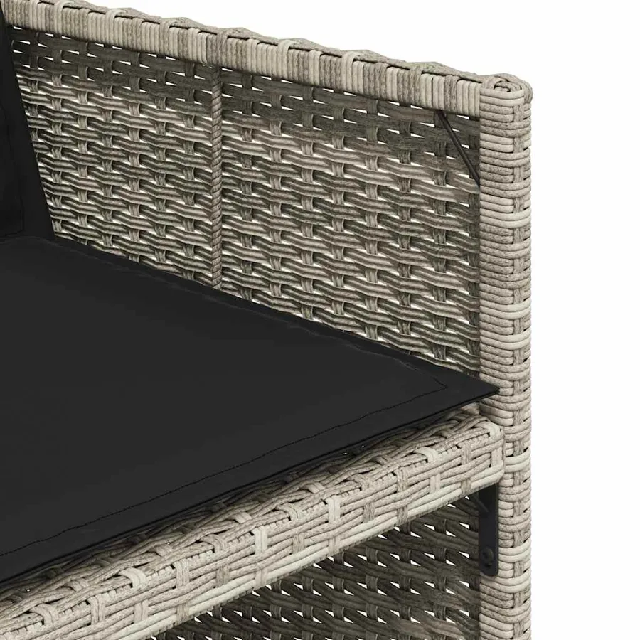 Ensemble à manger de jardin et coussins 13 pcs gris clair rotin - 9