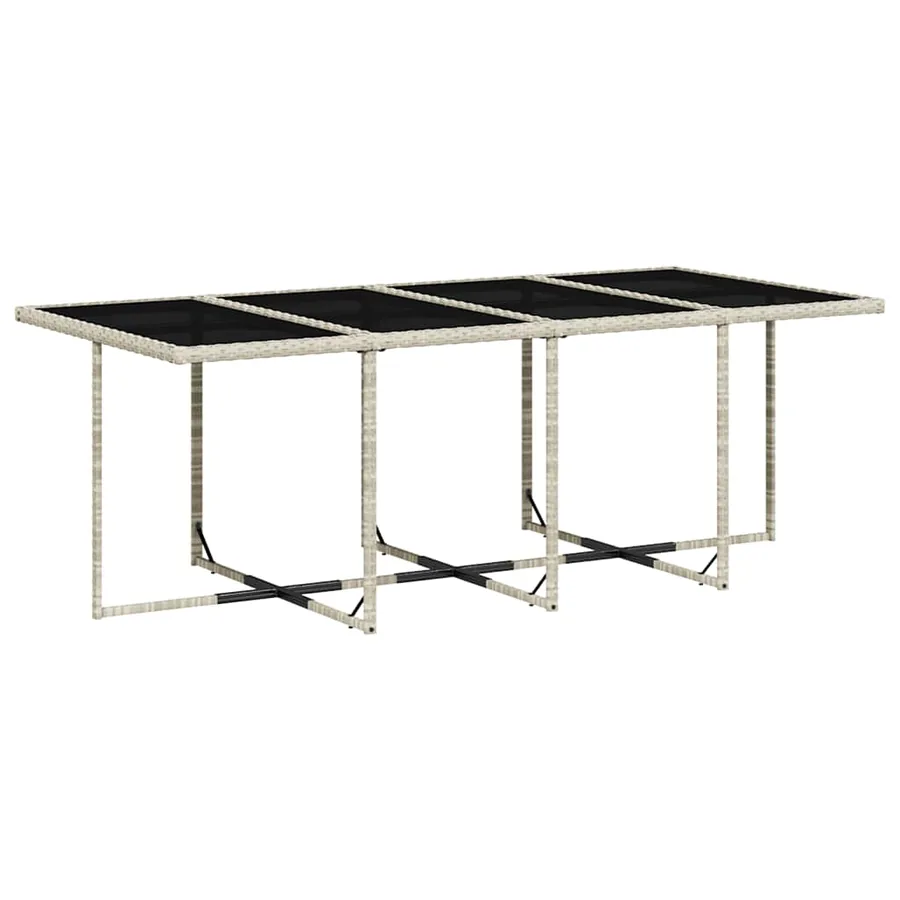 Ensemble à manger de jardin et coussins 13 pcs gris clair rotin - 4