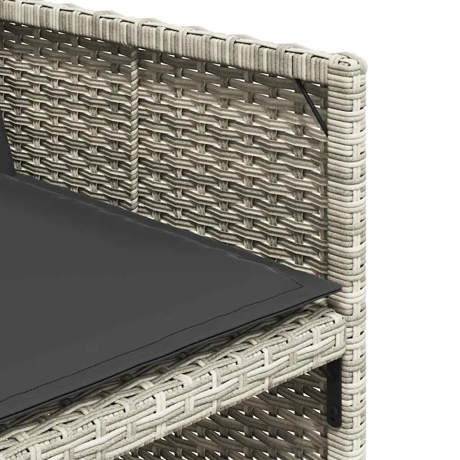 Ensemble à manger de jardin et coussins 13 pcs gris clair rotin - 9