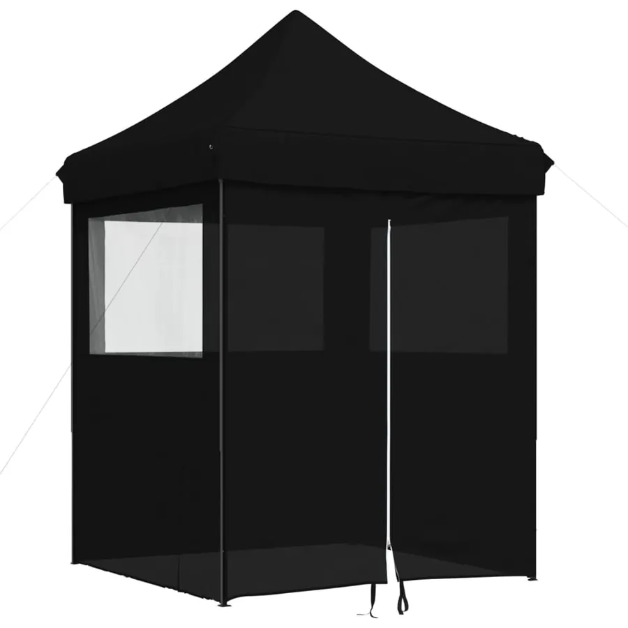 Tente de réception pliable escamotable 4 parois latérales noir - 2