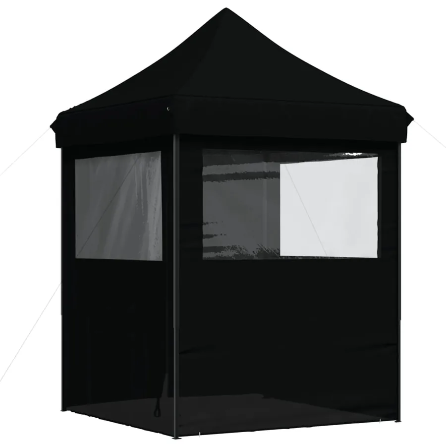 Tente de réception pliable escamotable 4 parois latérales noir - 4