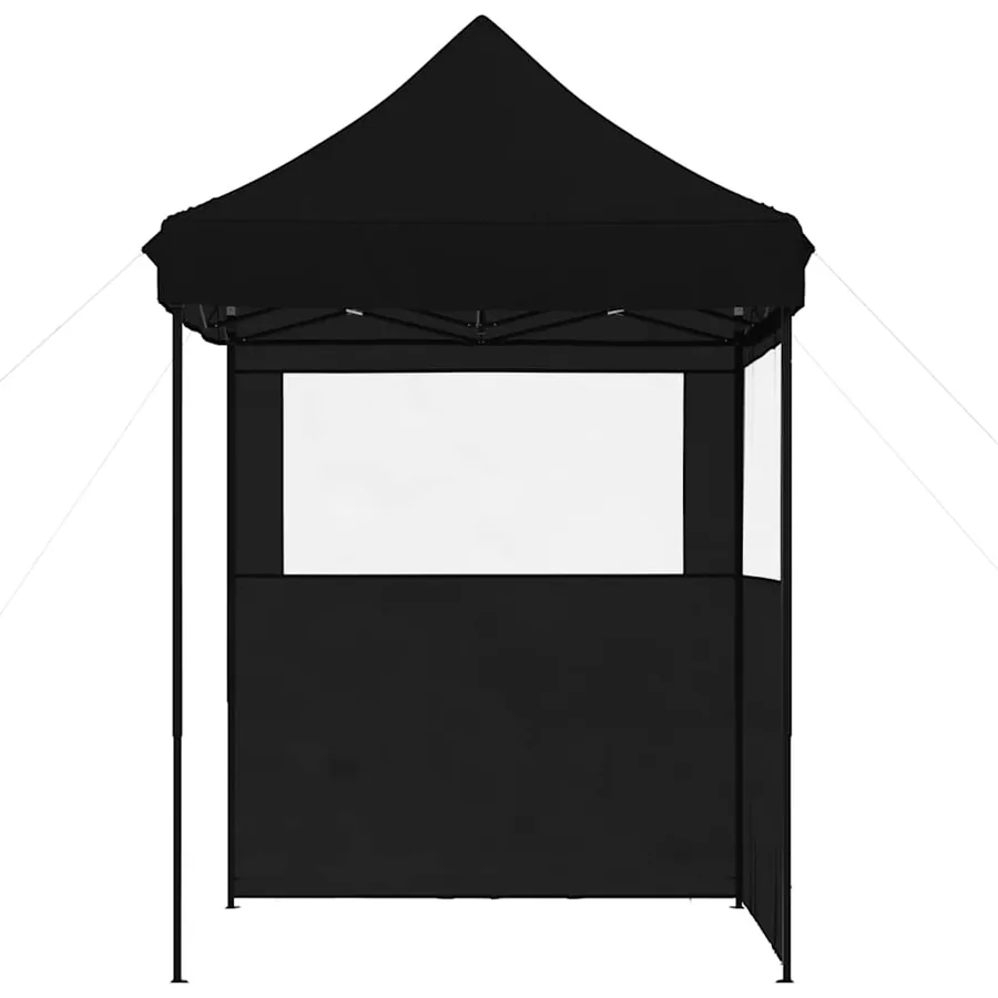 Tente de réception pliable escamotable 2 parois latérales noir - 3