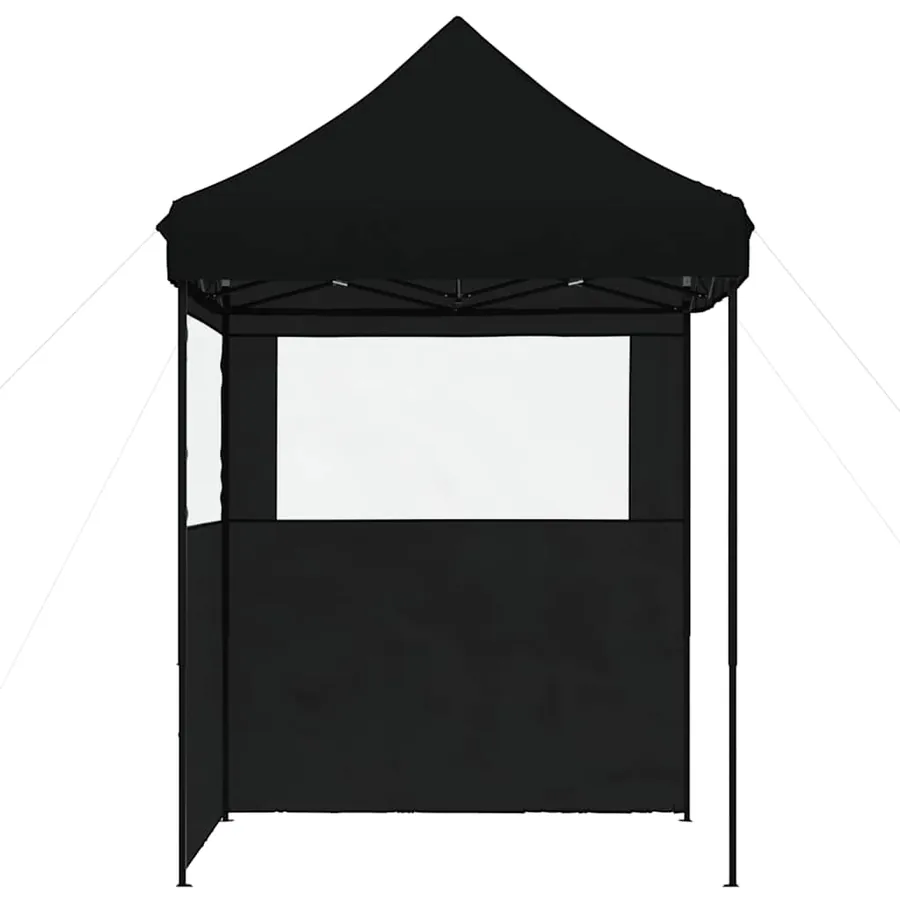 Tente de réception pliable escamotable 2 parois latérales noir - 5